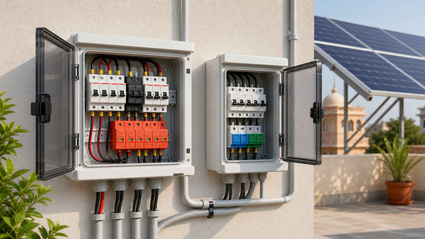 Premium ACDB and DCDB solar protection boxes with breakers and surge protection